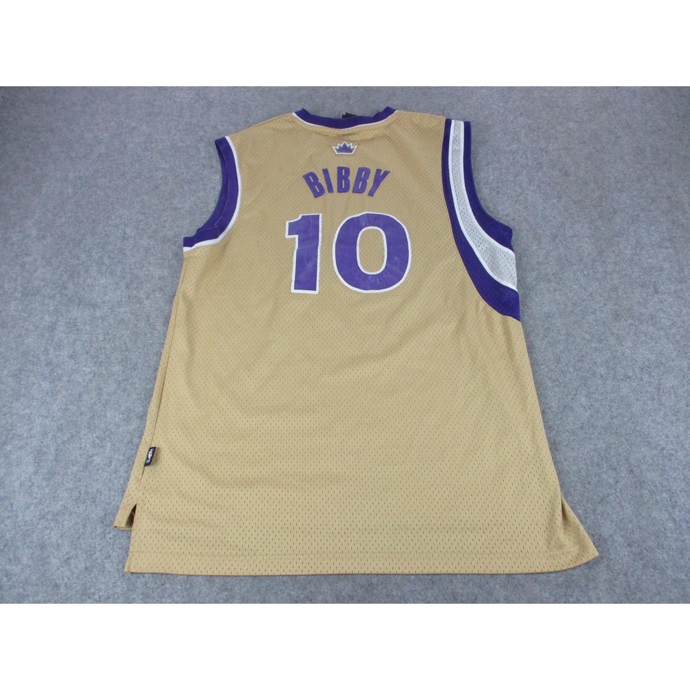 VINTAGE Mike Bibby Sacramento Kings Basketball Jersey Mens Large Gold Adidas NBA